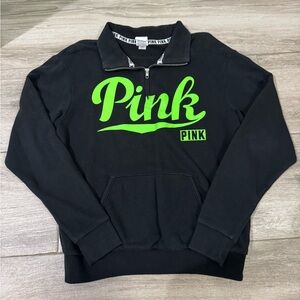 Pink Victoria Secret Black Quarter Zip